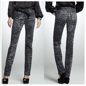 Jones New York black leopard corduroy pants